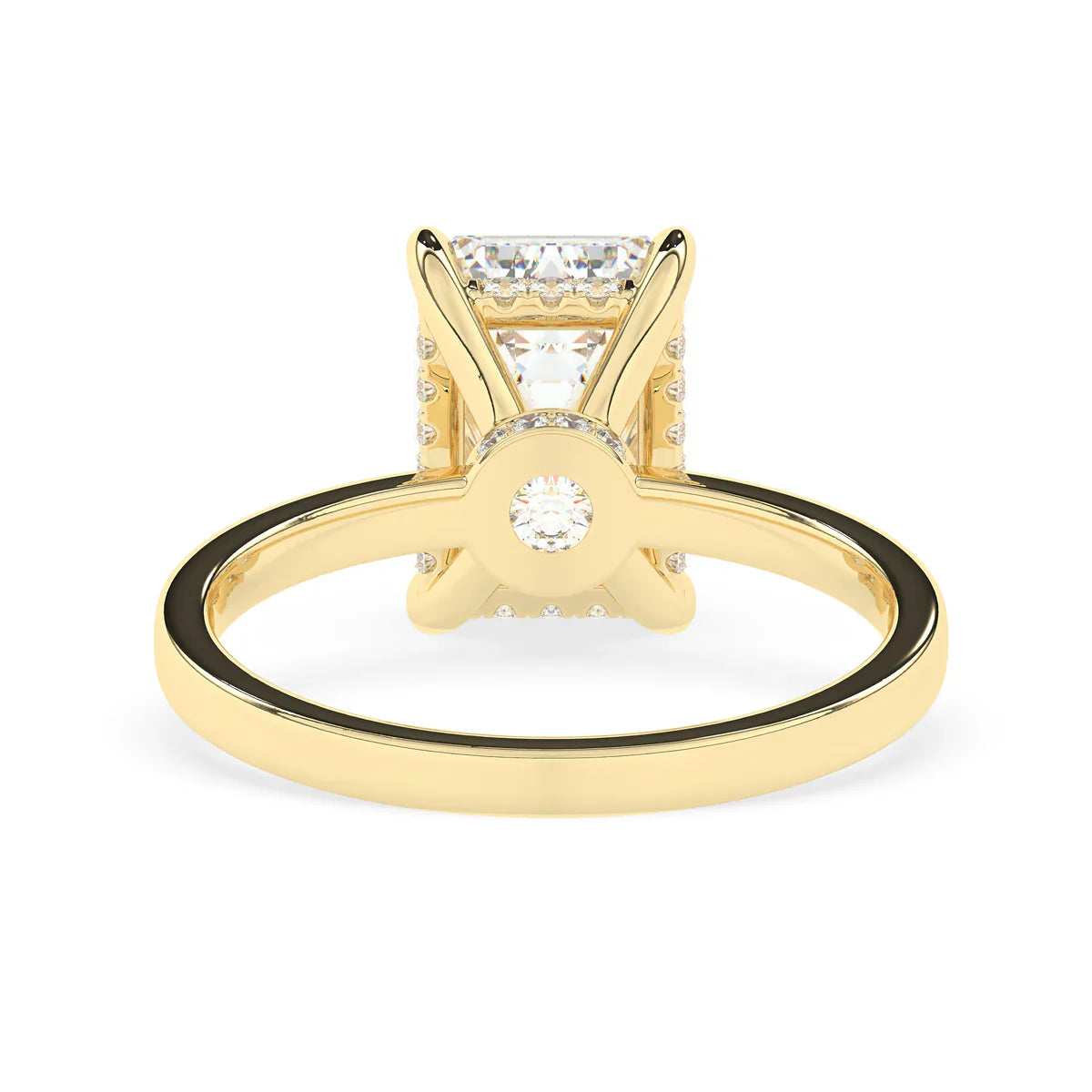 Stunning 3.0 CT Emerald Moissanite Engagement Ring with Hidden Halo Design 3