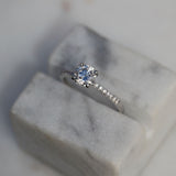 0.85 CT Round Cut Pave CVD E/VS1 Diamond Engagement Ring 5