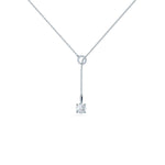 0.20 CT Round Moissanite Diamond Lariat Necklace in Solid Gold 5