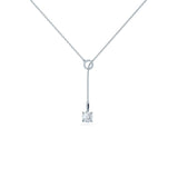 0.20 CT Round Moissanite Diamond Lariat Necklace in Solid Gold 5
