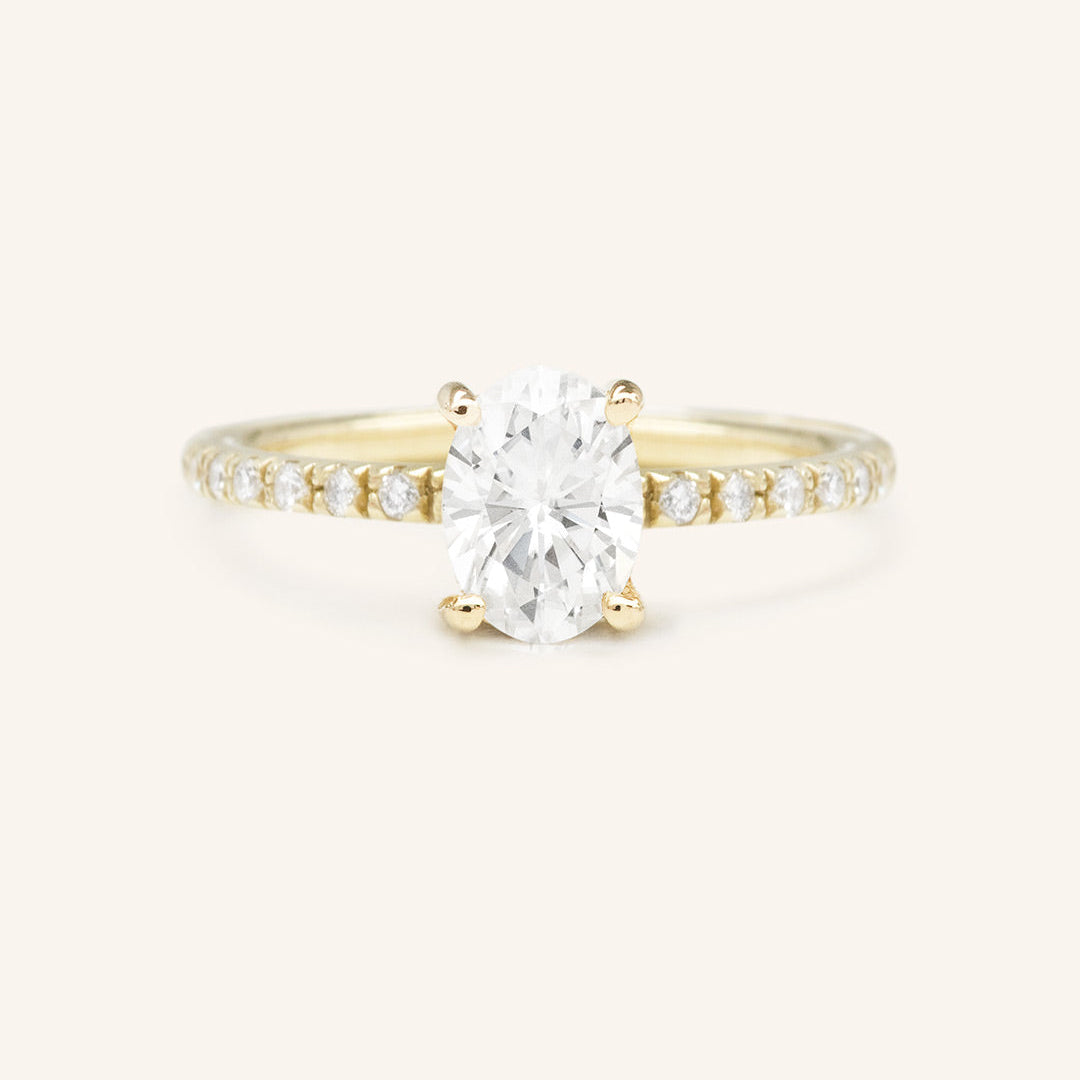 Stunning 2.0 CT Oval Moissanite Engagement Ring with Pave Design 1