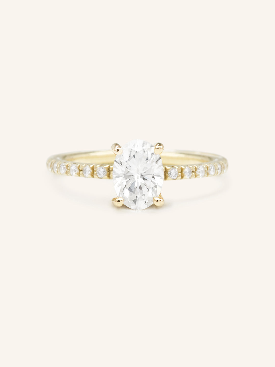 Stunning 2.0 CT Oval Moissanite Engagement Ring with Pave Design 1