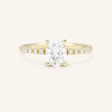 Stunning 2.0 CT Oval Moissanite Engagement Ring with Pave Design 1