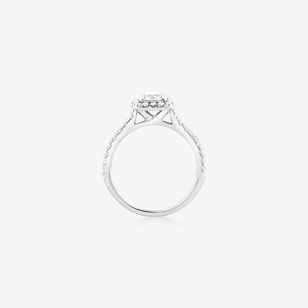 Stunning 1.38 CT Round Moissanite Engagement Ring with Halo & Pave Designs 2