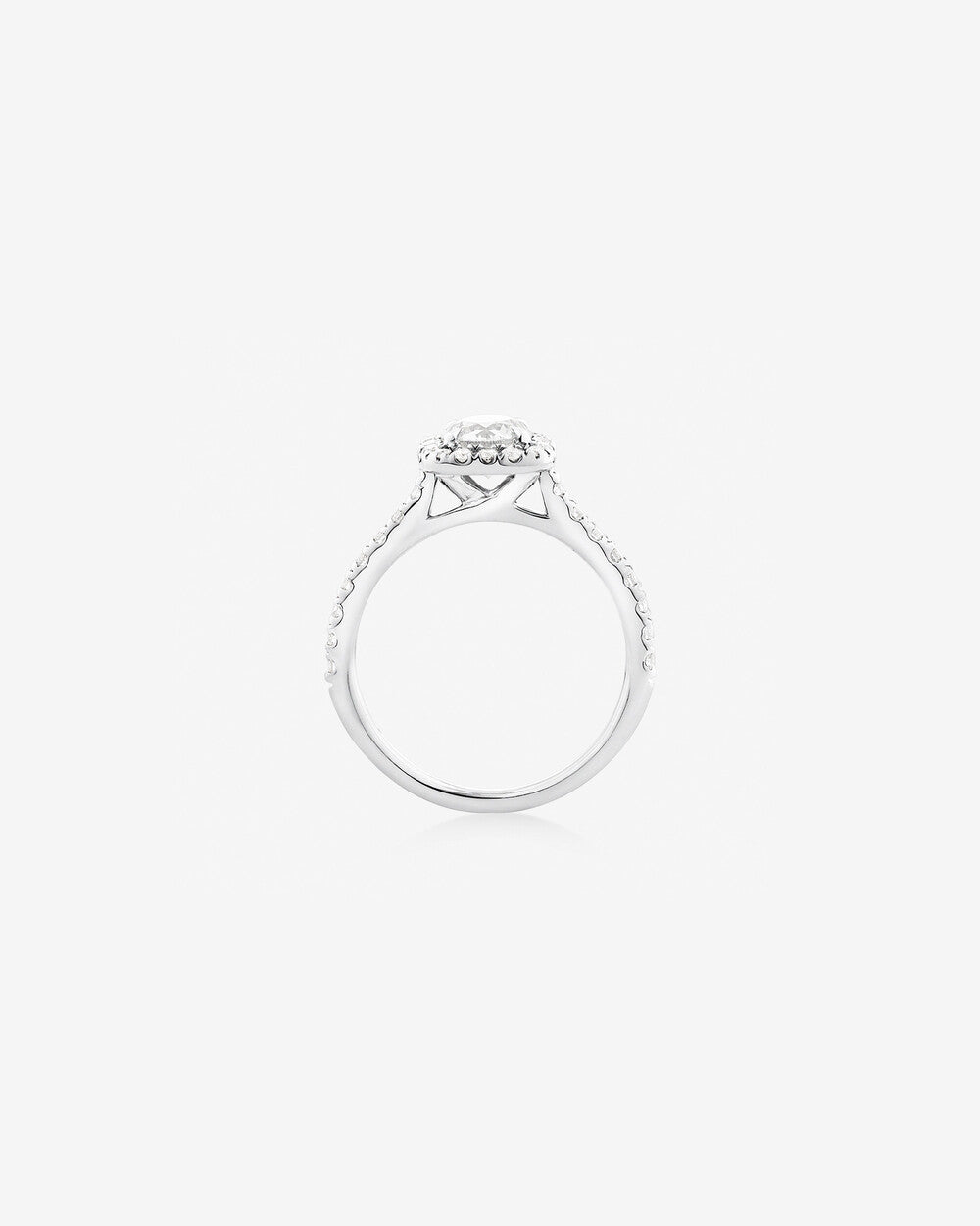 Stunning 1.38 CT Round Moissanite Engagement Ring with Halo & Pave Designs 2