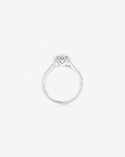 Stunning 1.38 CT Round Moissanite Engagement Ring with Halo & Pave Designs 2