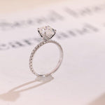 Stunning 1.0 - 2.0 CT Pear Moissanite Engagement Ring with Pave Design 9