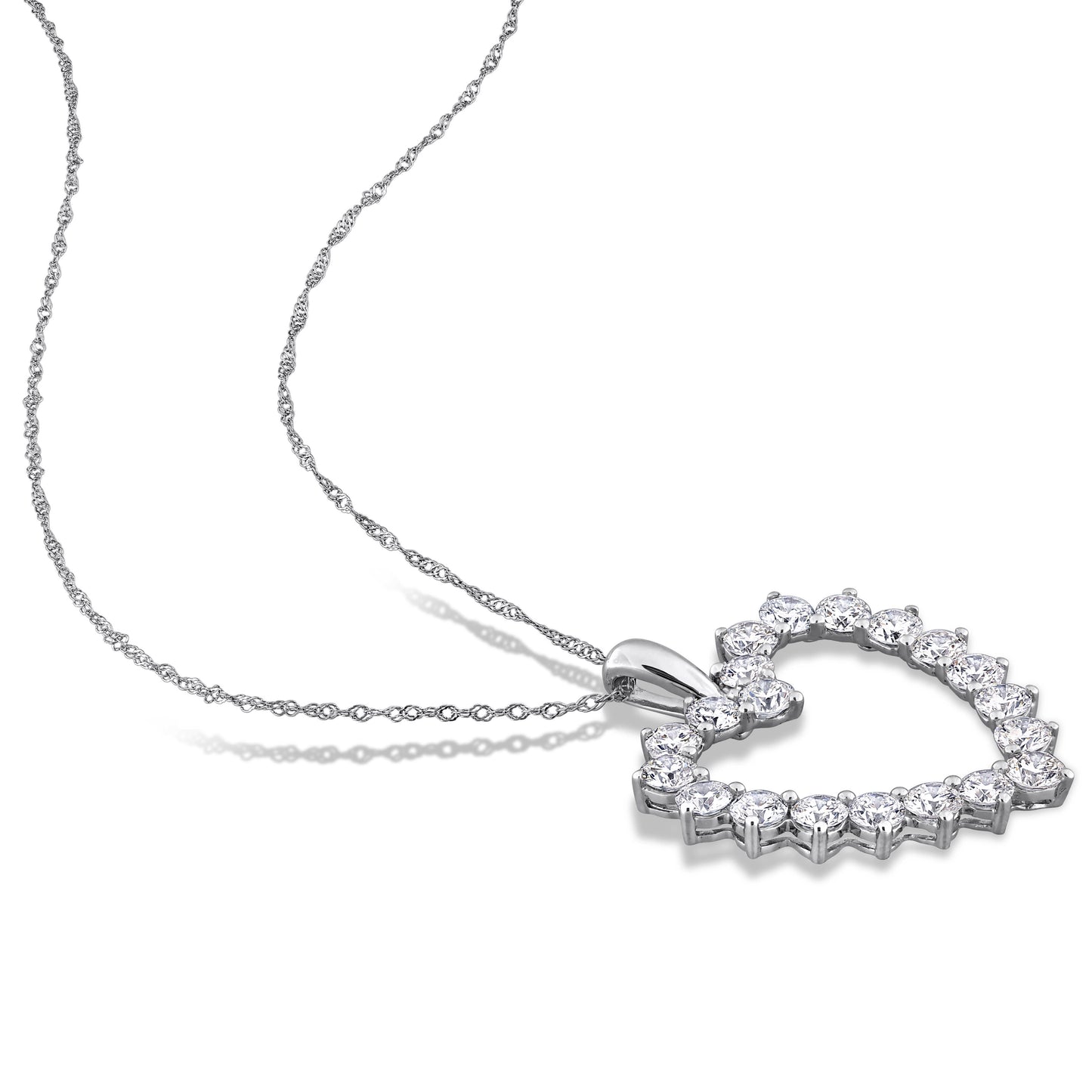 Round Cut Cubic Zirconia in 925 Sterling Silver Necklace 3