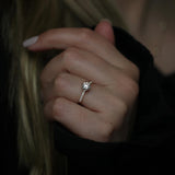 0.85 CT Round Cut Pave CVD E/VS1 Diamond Engagement Ring 2