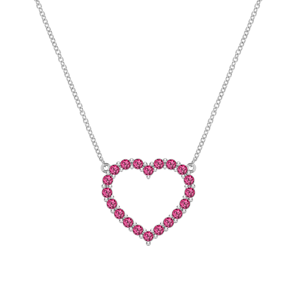 0.6 TCW Round Ruby Lab Made Diamond-July Birthstone Necklace 7