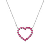 0.6 TCW Round Ruby Lab Made Diamond-July Birthstone Necklace 7