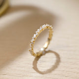 0.1 TCW Marquise & Round Cut Pave Moissanite Bridal Wedding Band 8