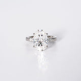Stunning 3.50 CT Oval Moissanite Engagement Ring with Cluster Design 4