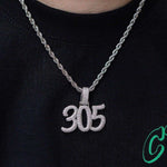 5 CT Round Moissanite Custom Pave Style Silver Pendant for Him 6