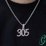 5 CT Round Moissanite Custom Pave Style Silver Pendant for Him 6
