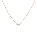 1.0 CT East West Pear Cut Moissanite Diamond Solitaire Pendant Necklace in Solid Gold 4