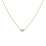 1.0 CT East West Pear Cut Moissanite Diamond Solitaire Pendant Necklace in Solid Gold 4