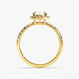 Stunning 1.0 CT Round Moissanite Engagement Ring with Halo & Pave Design 3