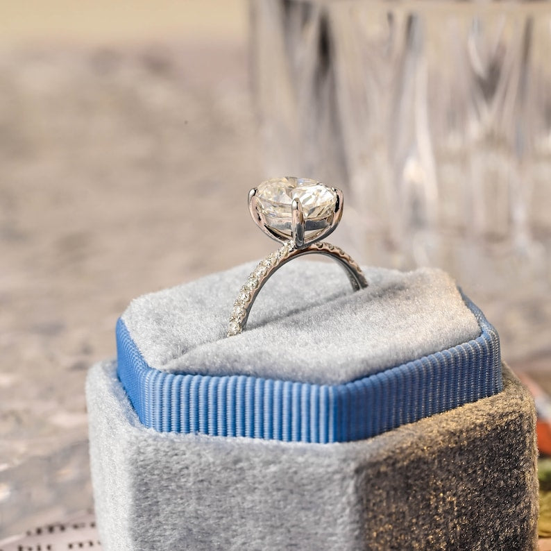 Stunning 2.5 CT Oval Moissanite Engagement Ring with Pave Design 10