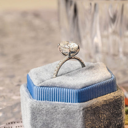 Stunning 2.5 CT Oval Moissanite Engagement Ring with Pave Design 10