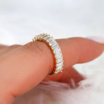 Stunning 1.5 TCW Emerald Moissanite Stones Half Eternity  Wedding Bands 5