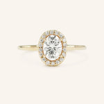 Stunning 0.81 CT Oval Moissanite Engagement Ring With Halo Design 1