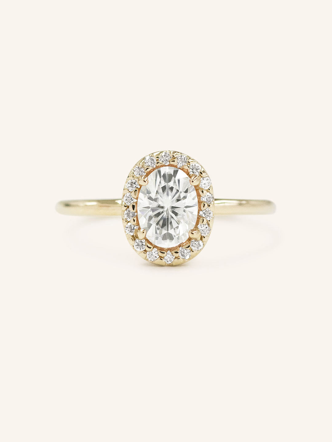 Stunning 1 CT Oval Moissanite Engagement Ring With Halo Design 1