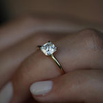 0.90 CT Cushion Solitaire CVD E/VS1 Diamond Engagement Ring 3