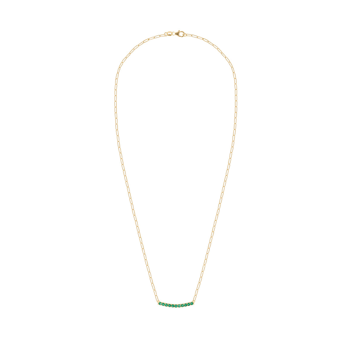 2 CT Round Emerald Lab Made Diamond-May Birthstone Necklace 7