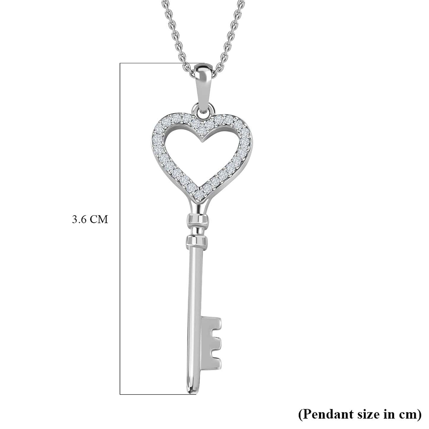 Round Cut Cubic Zirconia in 925 Sterling Silver Necklace 7