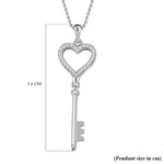 Round Cut Cubic Zirconia in 925 Sterling Silver Necklace 7