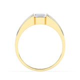 Stunning 1.0 CT Emerald Moissanite Men's Wedding Band with Solitaire Design 3