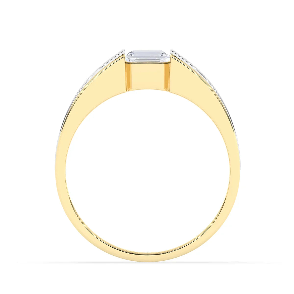 Stunning 1.0 CT Emerald Moissanite Men's Wedding Band with Solitaire Design 3