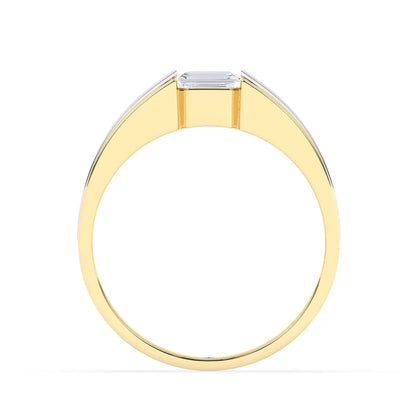 Stunning 1.0 CT Emerald Moissanite Men's Wedding Band with Solitaire Design 3