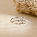 Stunning 3.0 CT Radiant Moissanite Engagement Ring with 3 Stones Design 8