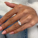 Classic 2.0 CT Round Moissanite Engagement Ring with Cluster Design 3