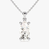 2.0 CT Marquise Moissanite Diamond Solitaire Pendant Necklace in Solid Gold 2