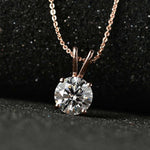 Round Cut Cubic Zirconia in 925 Sterling Silver Necklace 3