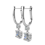 Round Cut Cubic Zirconia in 925 Sterling Silver Earrings 2