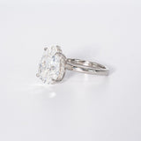 Stunning 5.0 CT Pear Cut Moissanite Engagement Ring with Hidden Halo Design 3