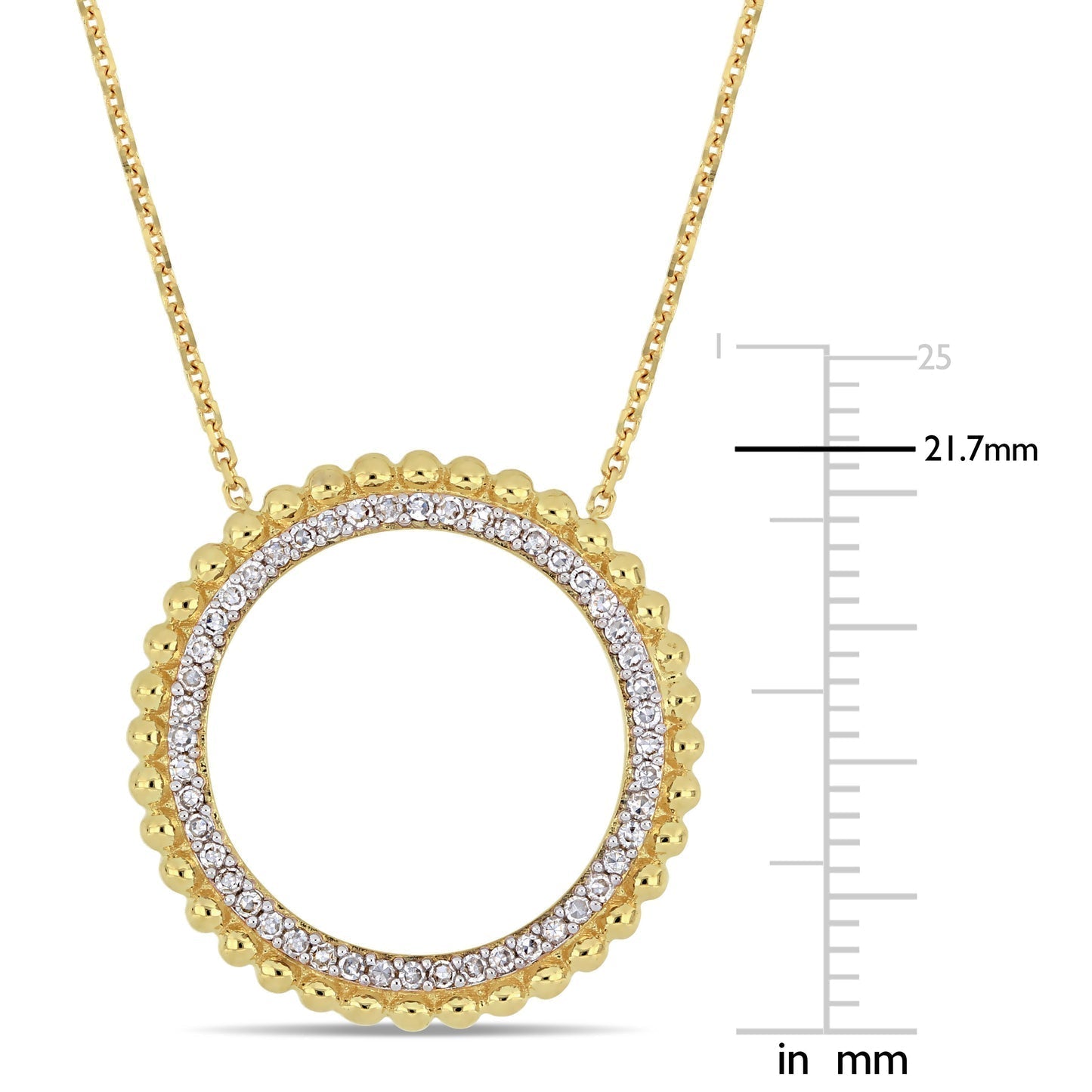 Round Cut Cubic Zirconia in 925 Sterling Silver Necklace 7