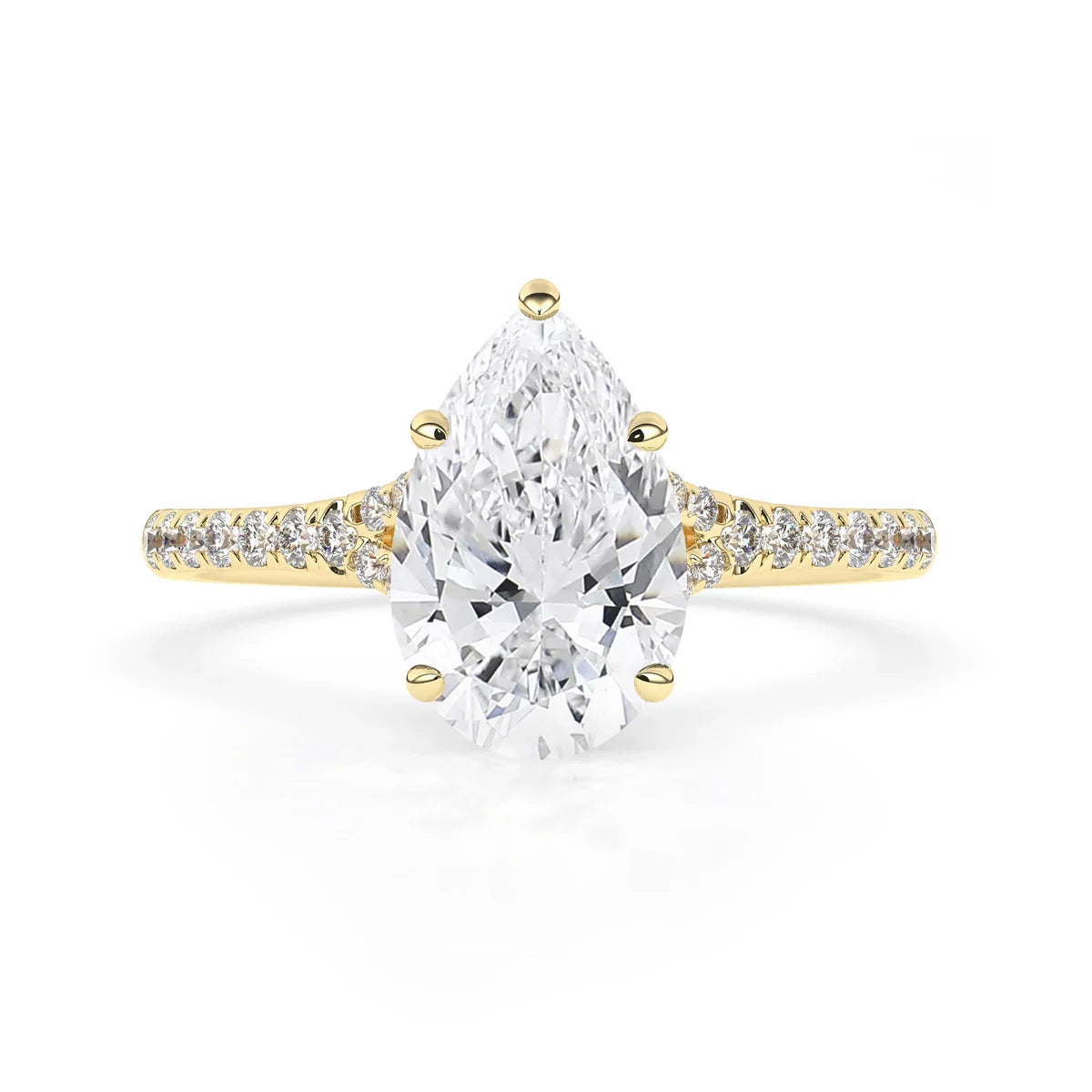 Stunning 2.0 CT Pear Moissanite Engagement Ring with Split Shank Design 1