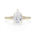 Stunning 2.0 CT Pear Moissanite Engagement Ring with Split Shank Design 1