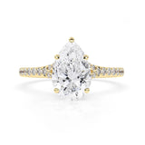 Stunning 2.0 CT Pear Moissanite Engagement Ring with Split Shank Design 1