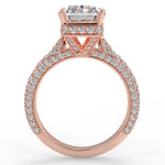 Stunning 2.45 CT Radiant Moissanite Engagement Ring with Hidden Halo & Three Side Pave Design 9