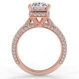 Stunning 2.45 CT Radiant Moissanite Engagement Ring with Hidden Halo & Three Side Pave Design 9