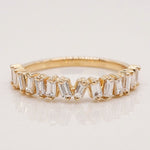 Stunning 0.63 TCW Baguette Moissanite Stone Half Eternity Wedding Band 1