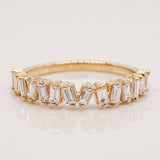 Stunning 0.63 TCW Baguette Moissanite Stone Half Eternity Wedding Band 1