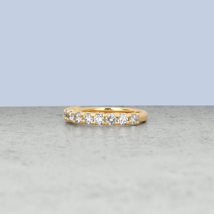 Stunning 0.9 TCW Round Moissanite Stones Half Eternity Wedding Band 5