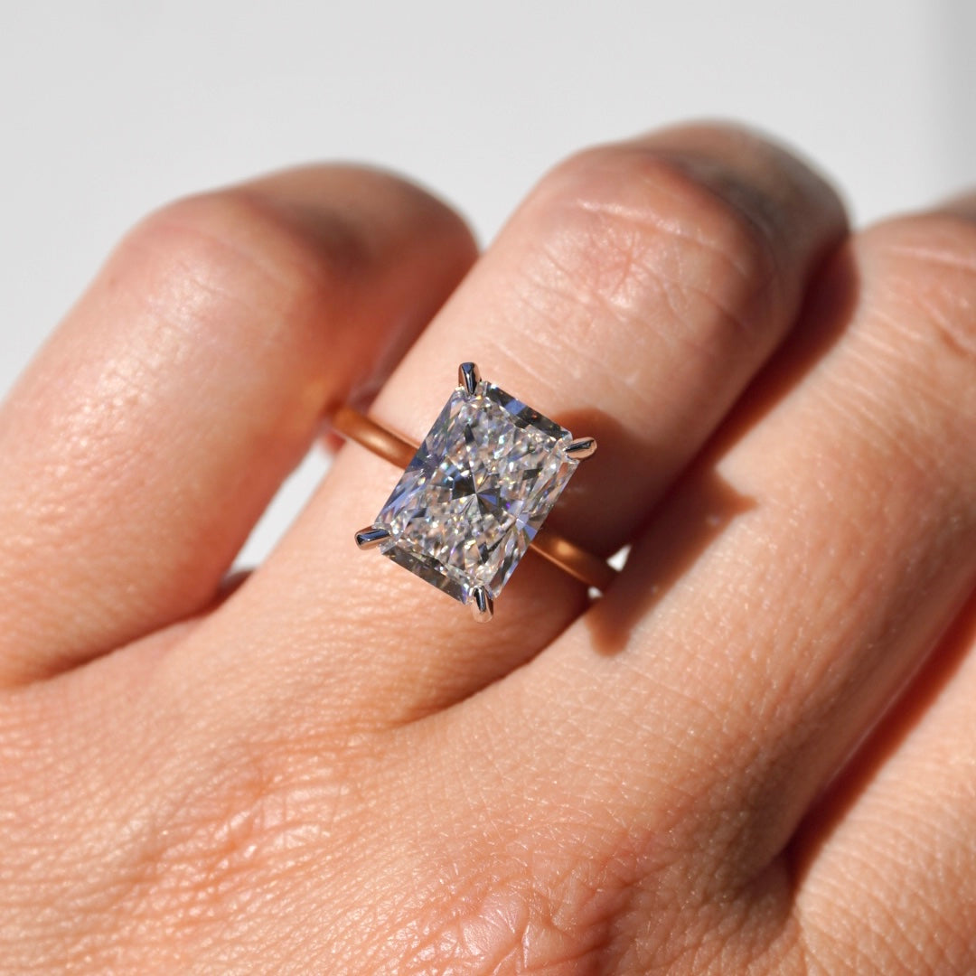 Stunning 4.05 CT Radiant Moissanite Engagement Ring with Solitaire Design 2